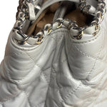 Chanel Vintage White Quilted Leather Chain Me Tote 2010