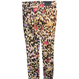 Roberto Cavalli Multicolored Animal-Print Denim Straight Pants