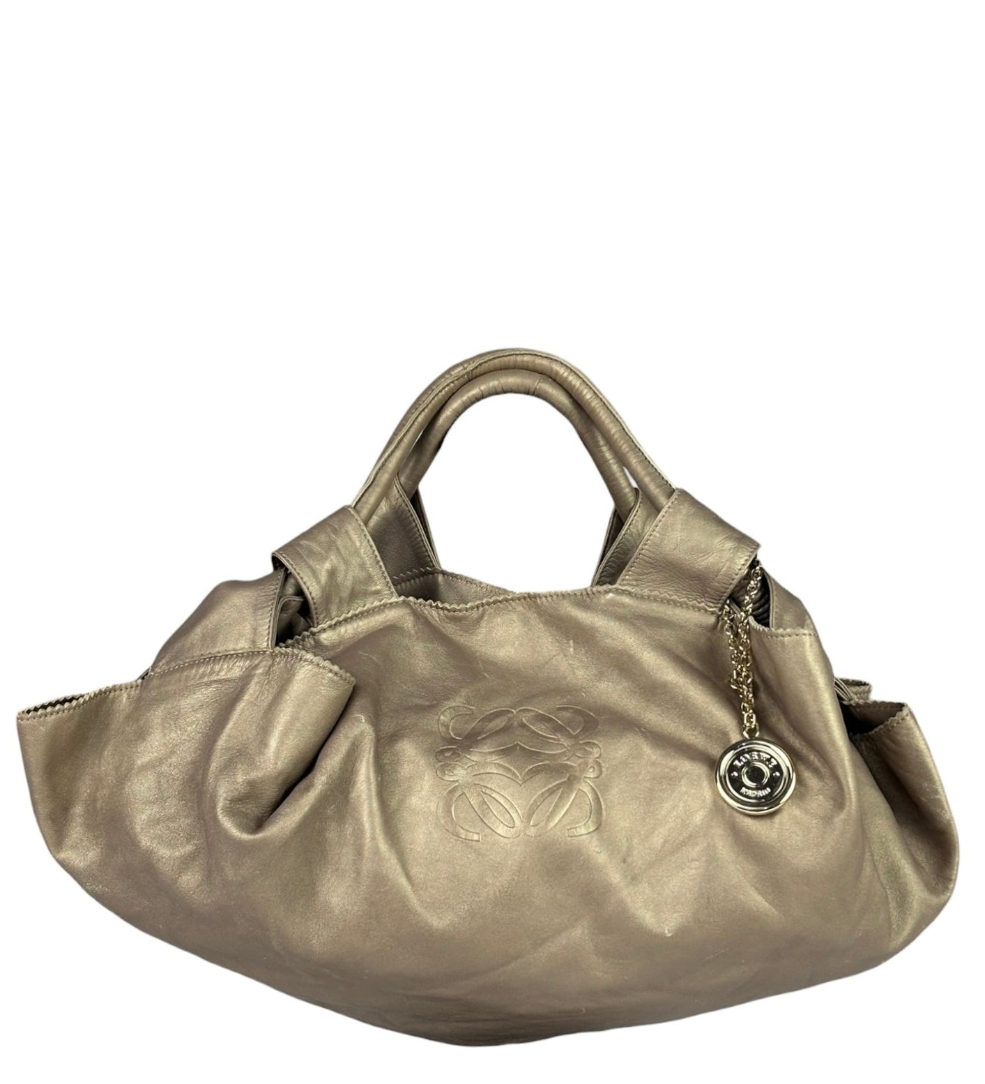 Loewe Metallic Gold Leather Nappa Aire Handbag