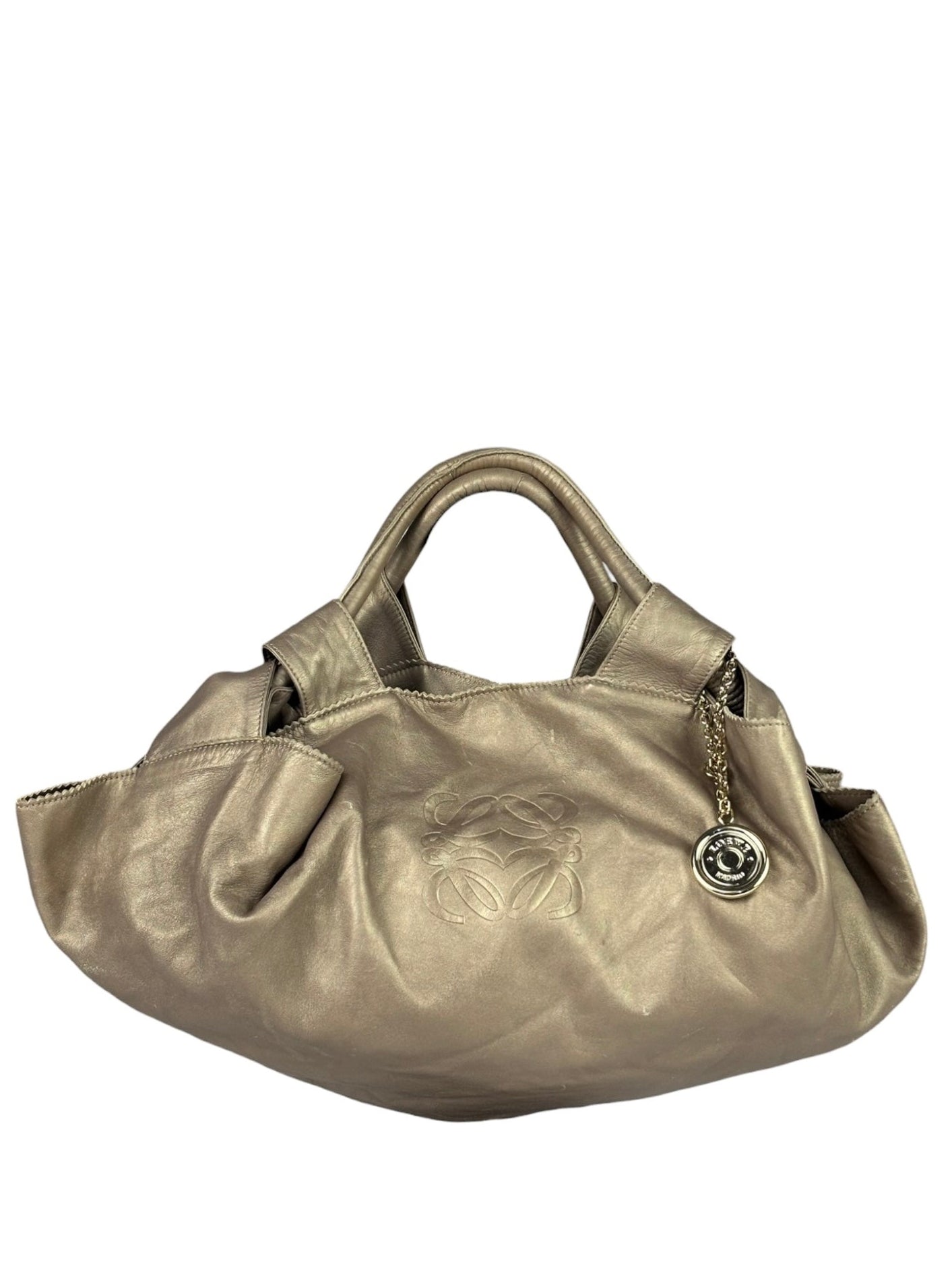Loewe Metallic Gold Leather Nappa Aire Handbag