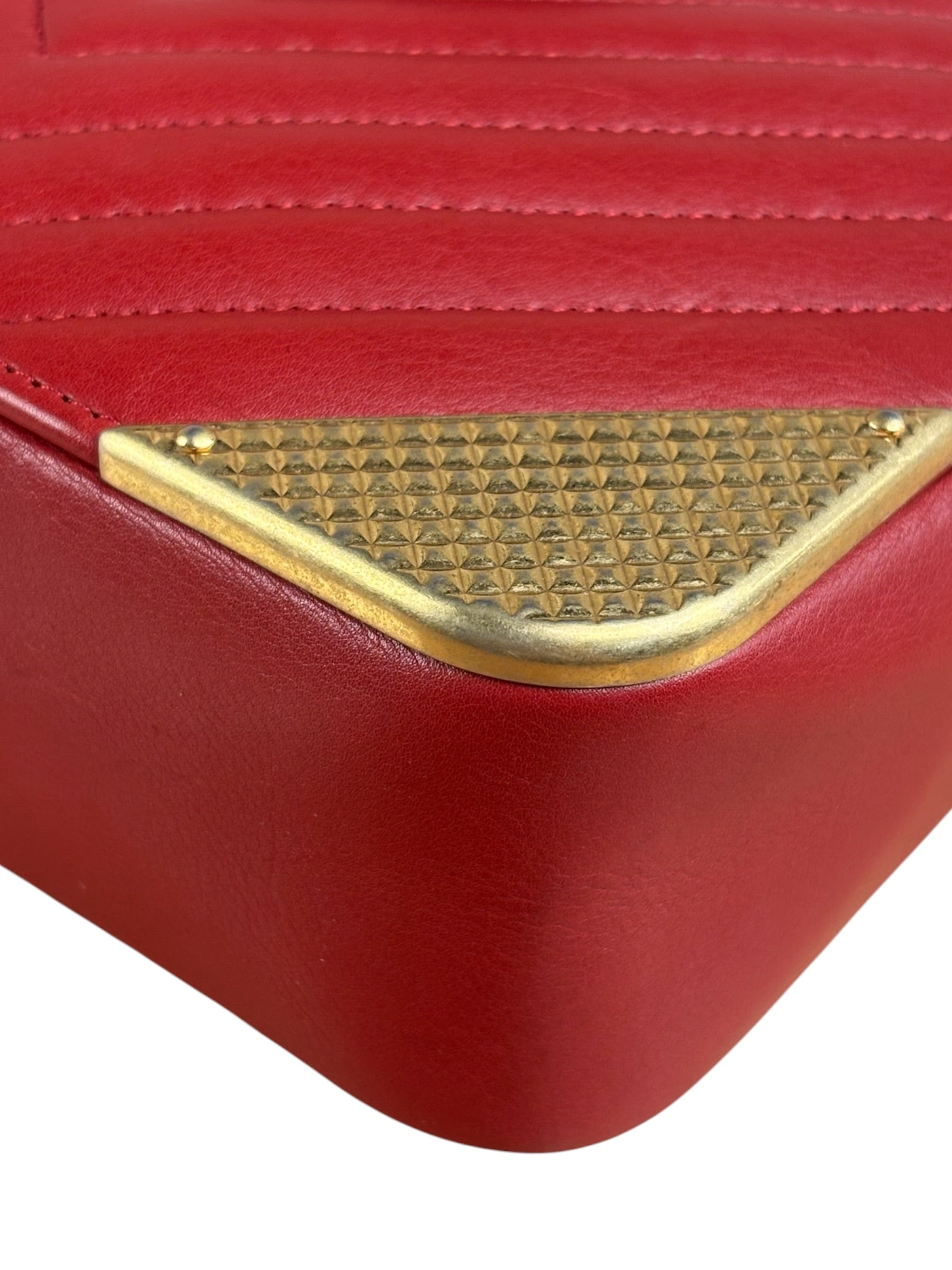 Chanel Red Quilted Leather Rock The Corner Minaudiere Shoulder Bag 2018