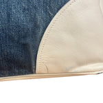 Prada Denim White Leather Trim Saffiano Handbag