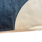Prada Denim White Leather Trim Saffiano Handbag