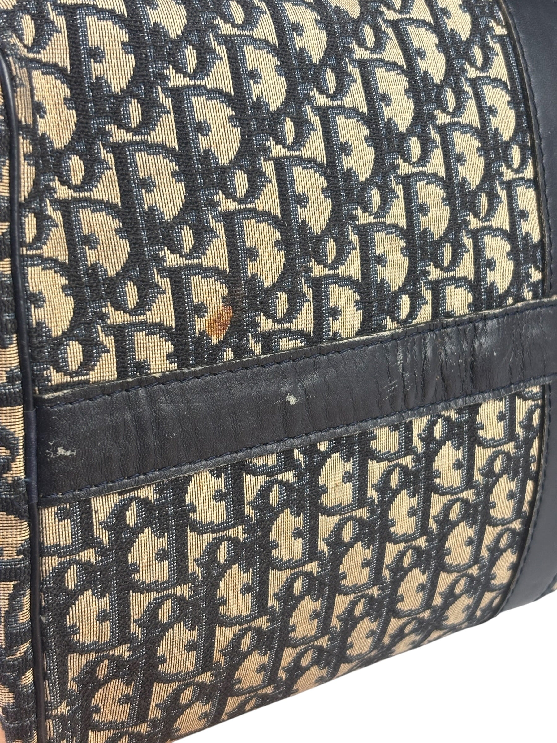 Christian Dior Vintage Black Trotter Boston Travel Bag