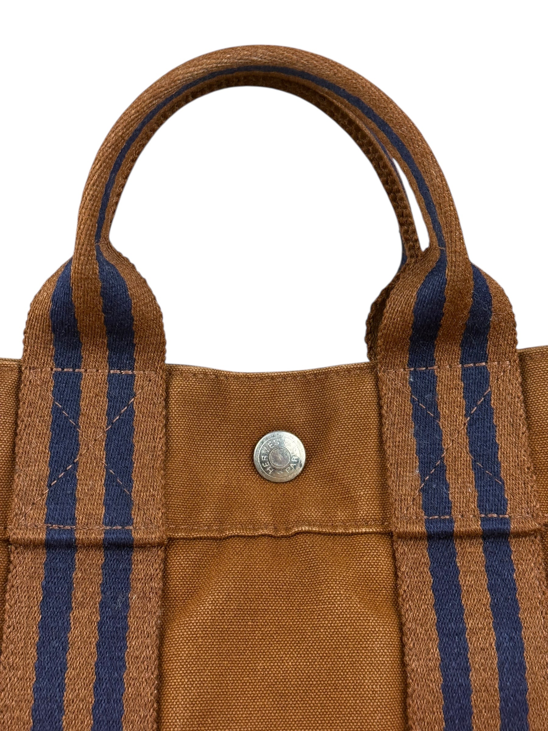 Hermes Brown Canvas Fourre Tout PM