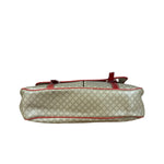 Celine Vintage Macadam Print Red Lined Flap Messenger Bag