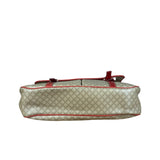 Celine Vintage Macadam Print Red Lined Flap Messenger Bag