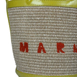 Marni Tropicalia Mini Bucket Bag Raffia with Yellow Trim