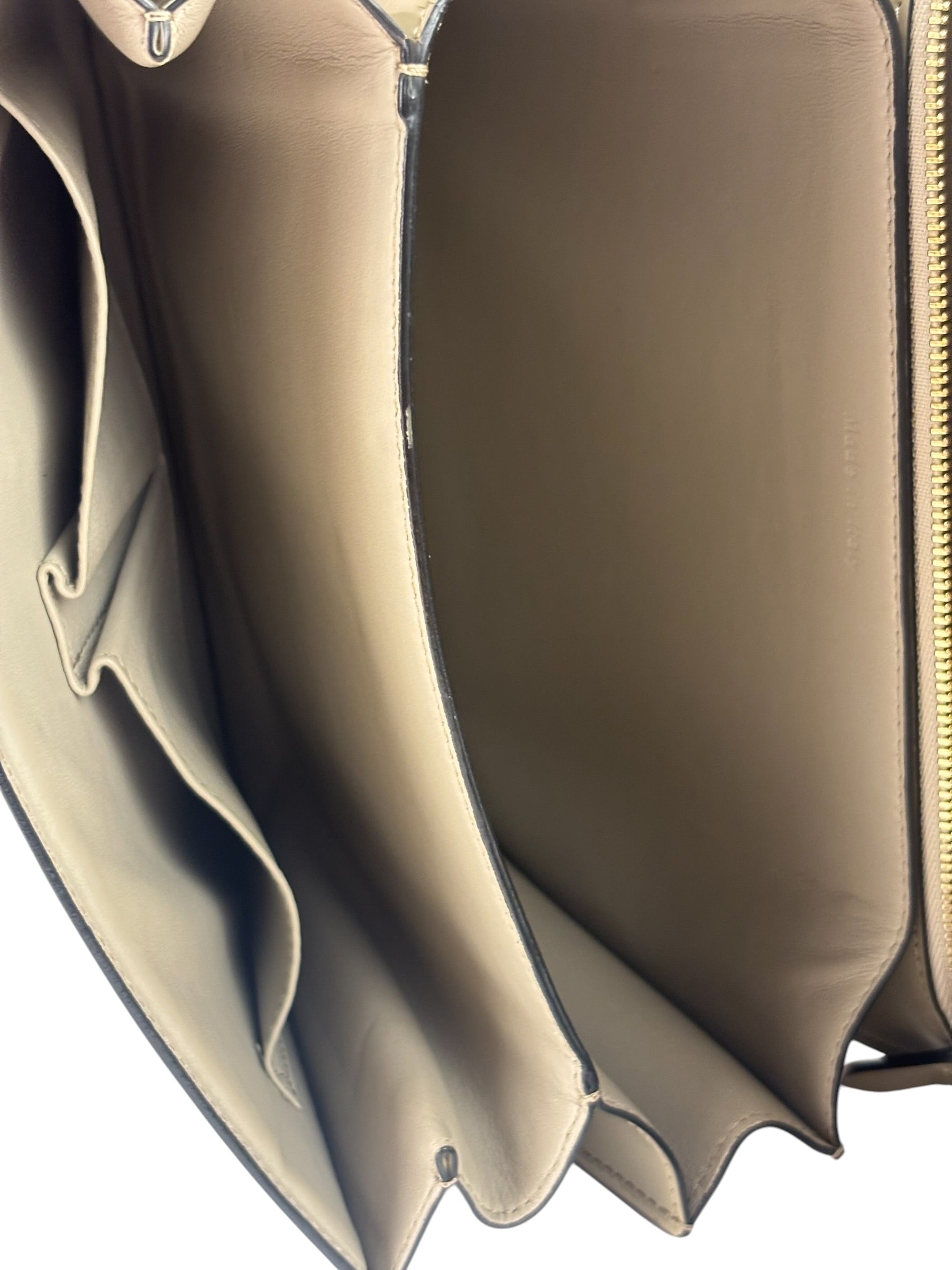 Celine Light Beige Patent Leather Classic Box Shoulder Bag