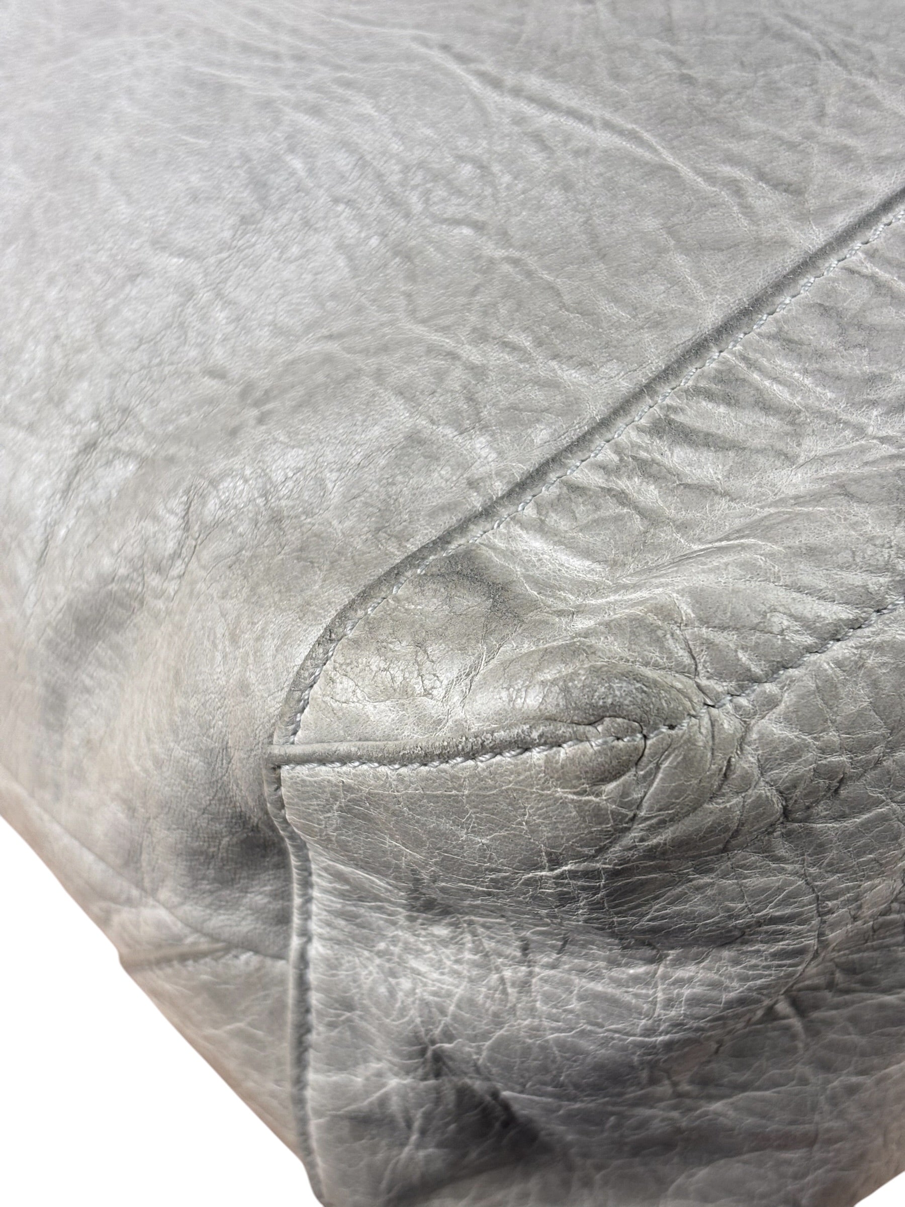 Balenciaga Grey Lambskin Day Moto Hobo Bag