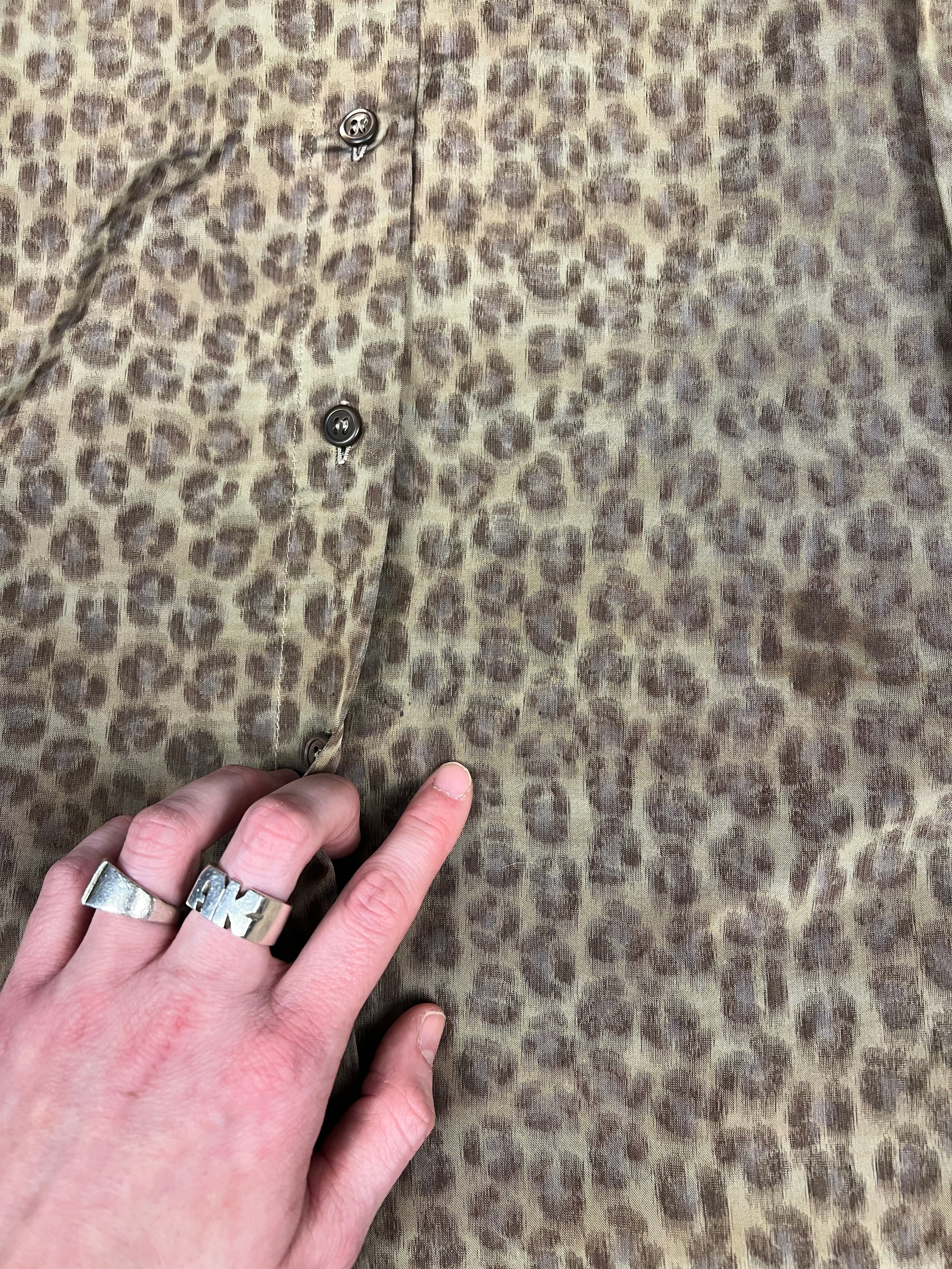 Prada Muted Cheetah Print Button Down Top