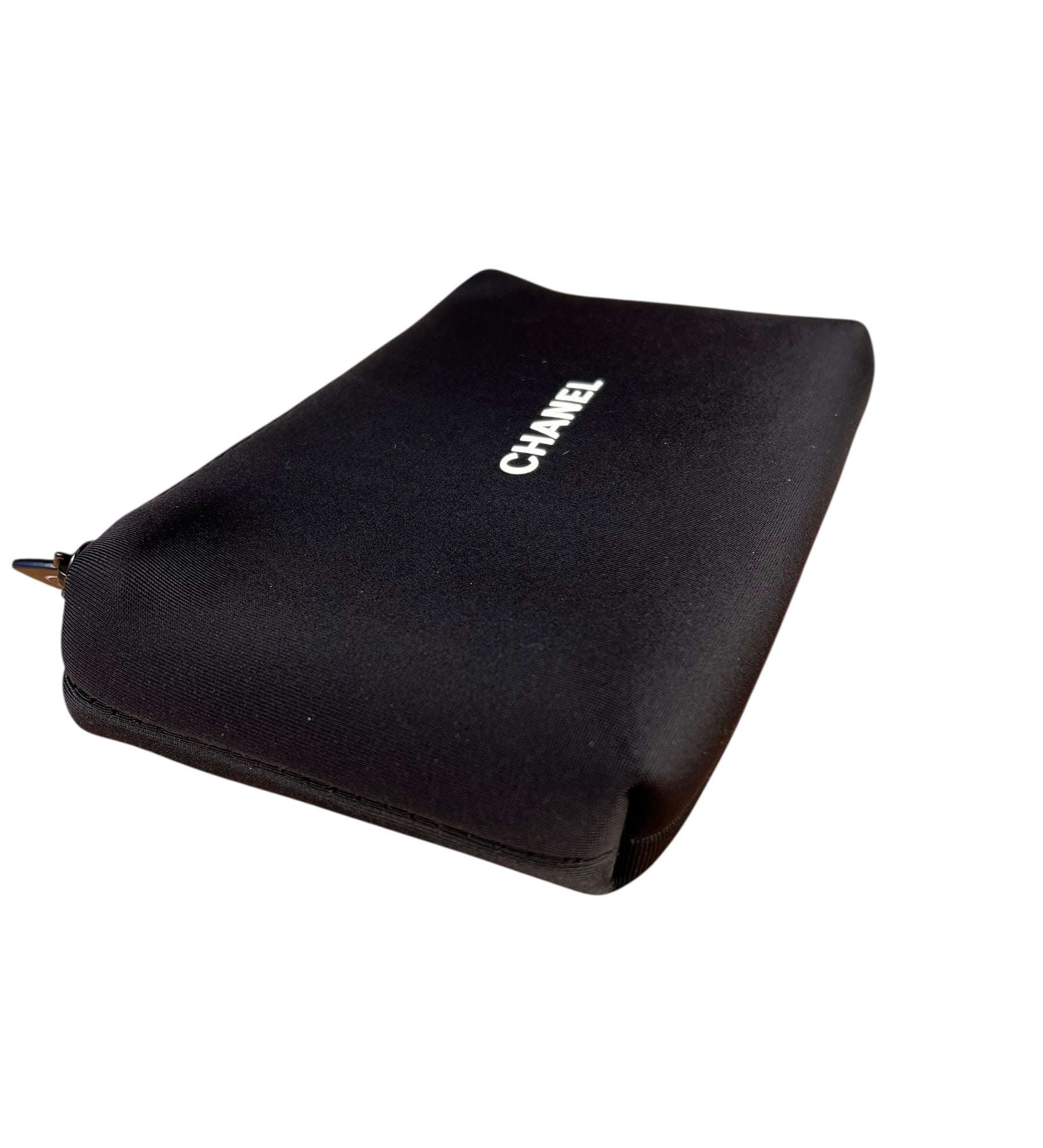 Chanel Beauty Black Mini Zip Cosmetic Pouch