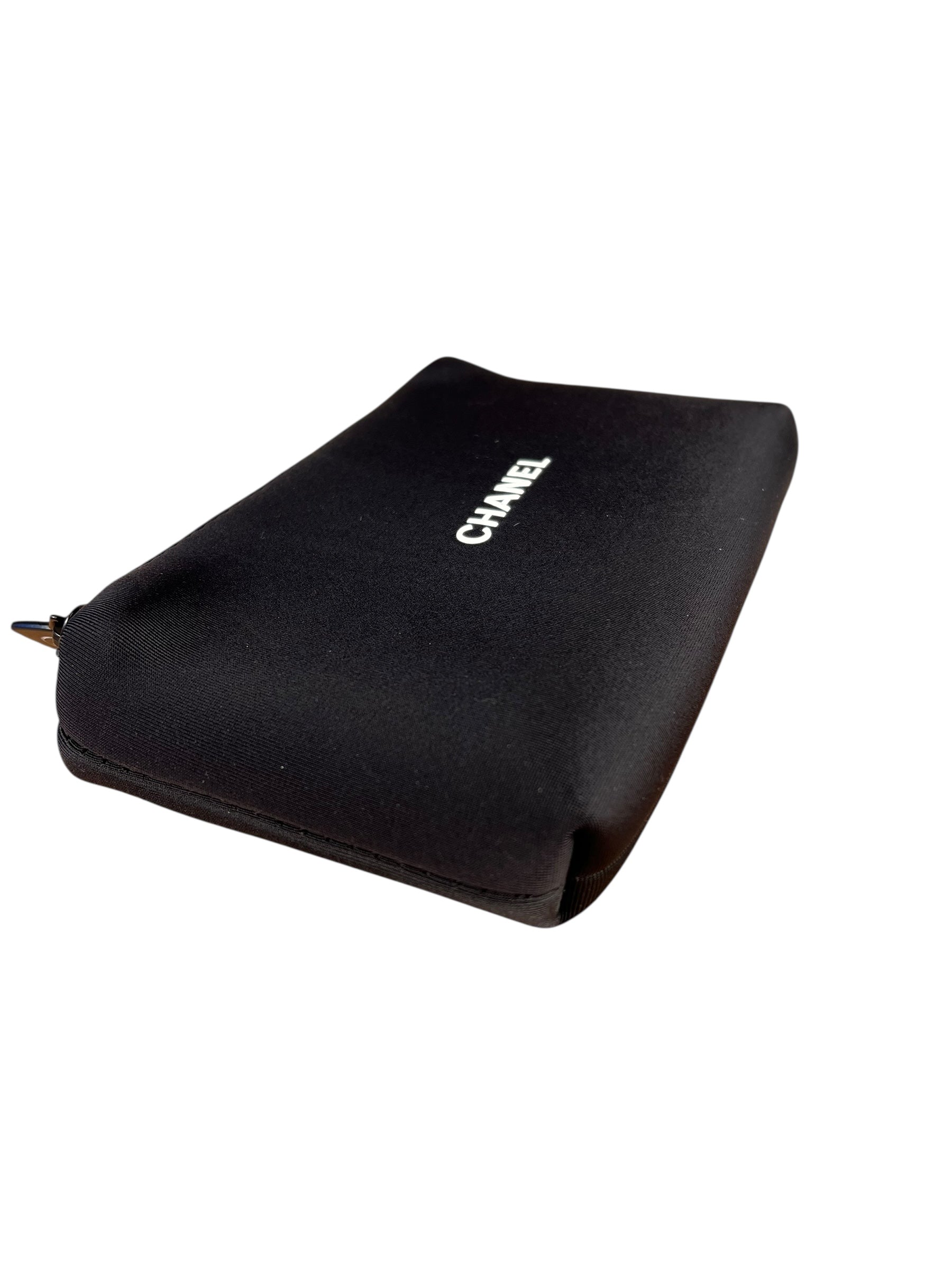 Chanel Beauty Black Mini Zip Cosmetic Pouch