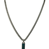 Gucci Sterling Silver Tag Turquoise Enamel Pendant Necklace