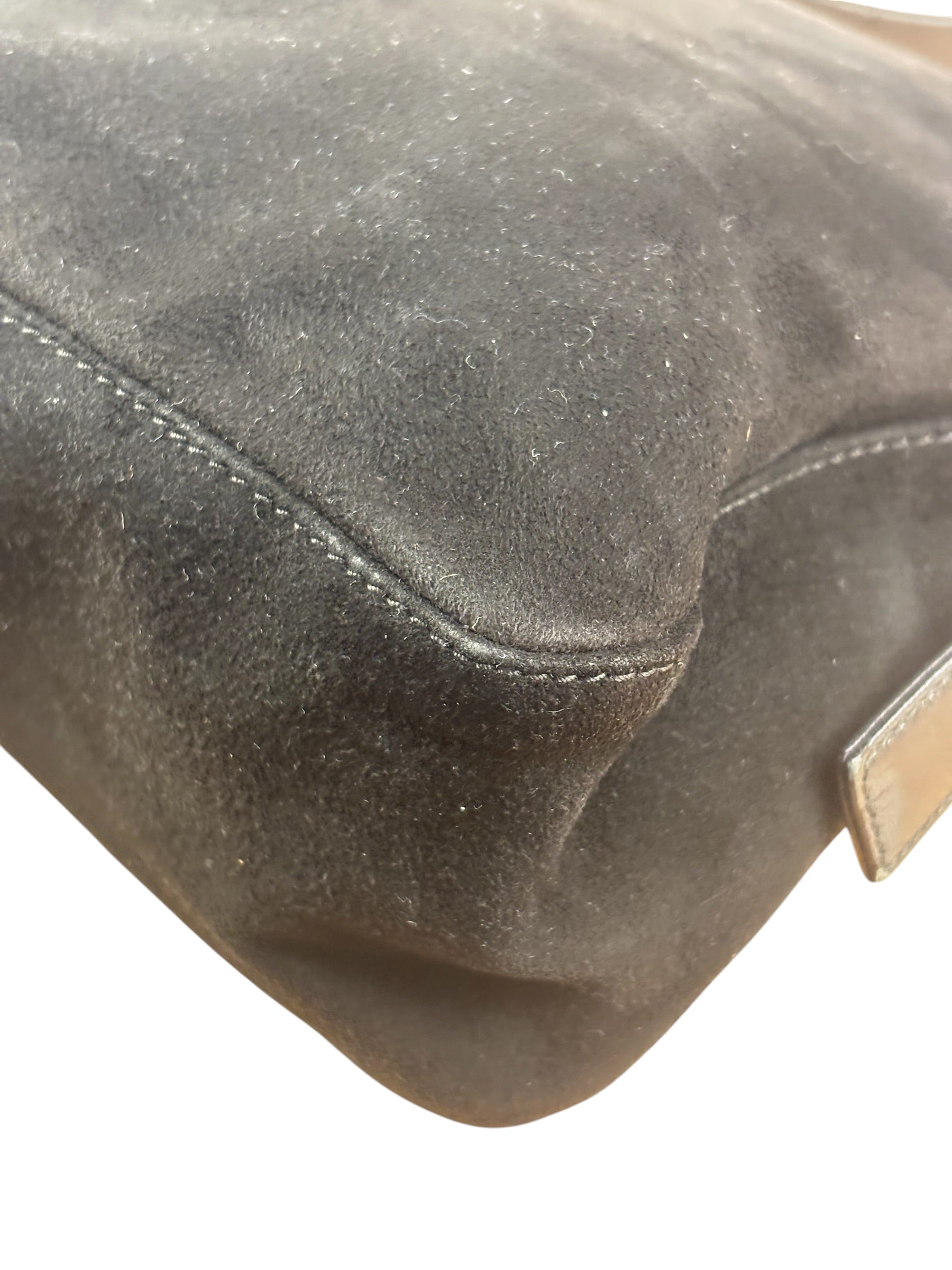 Fendi Vintage Black Mamma Baguette Shoulder Bag