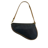Christian Dior Denim Beige Leather Mini Saddle Pochette