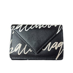 Balenciaga Black Papier Graffiti Trifold Wallet