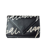 Balenciaga Black Papier Graffiti Trifold Wallet