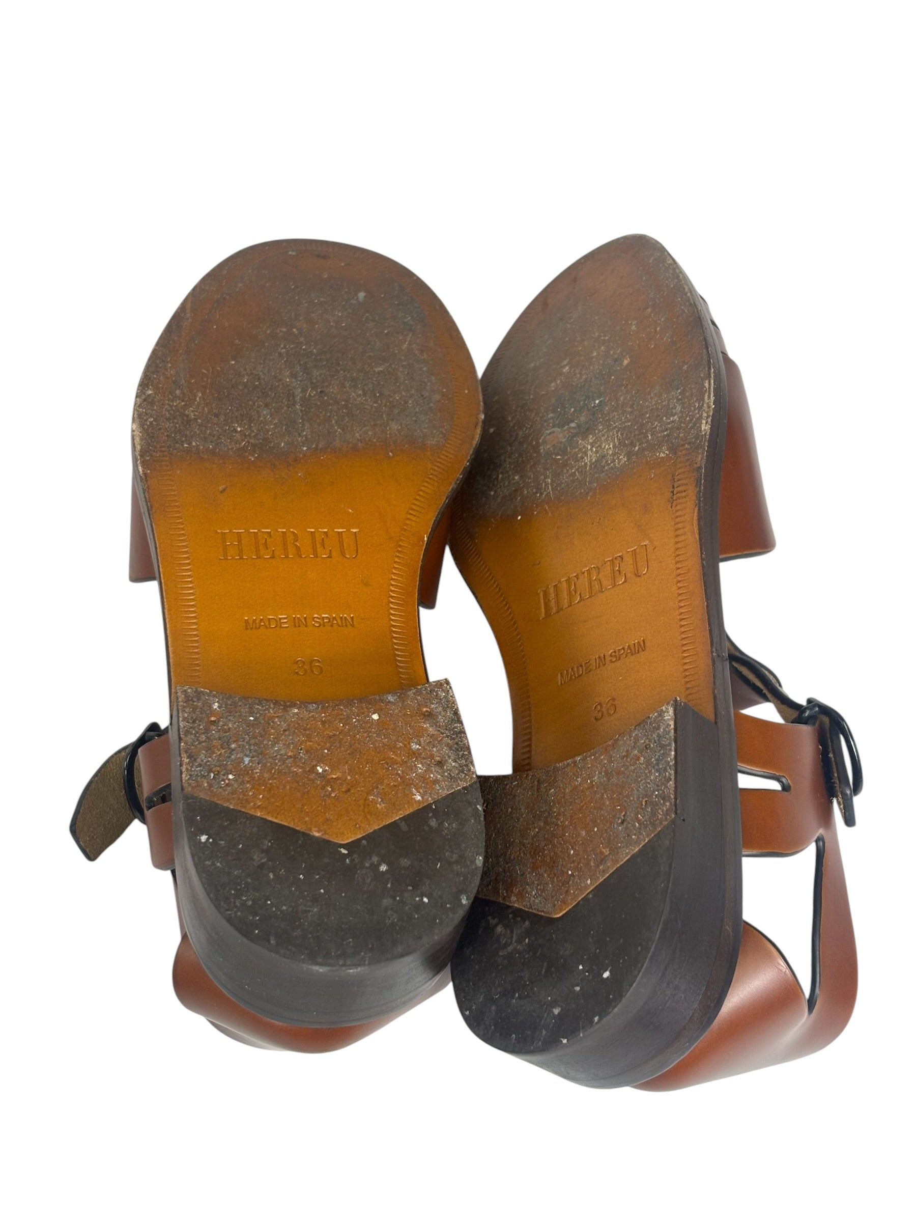 Hereu Brown Leather Pesca Fisherman Sandals