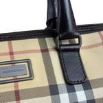 Burberry Leather Trim House Check Small Speedy Handbag