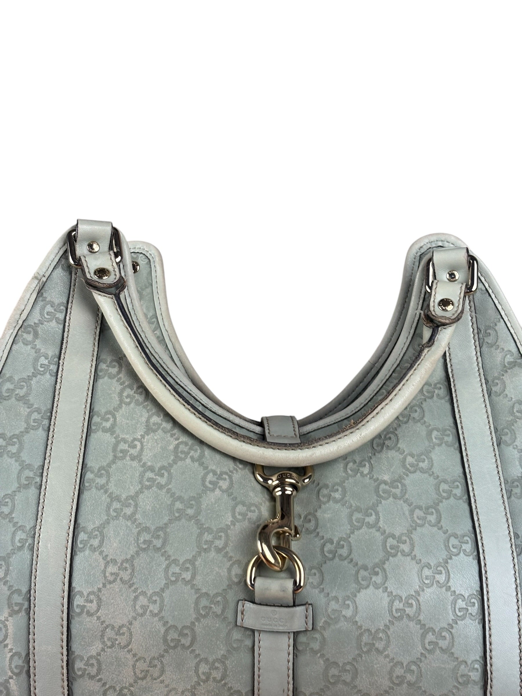 Gucci Green GG Monogram Guccissima Jackie Hobo Bag