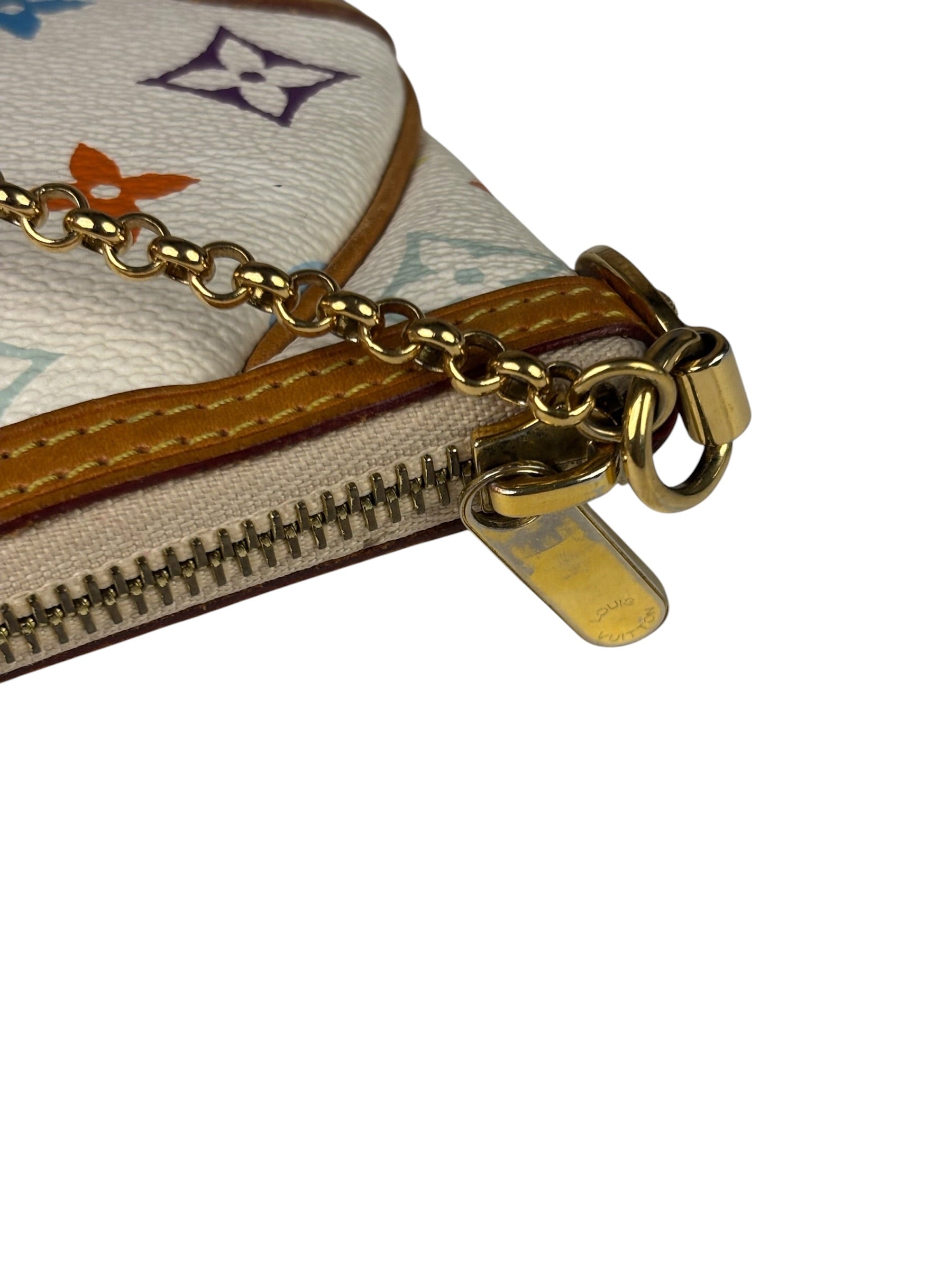 Louis Vuitton White Leather Milla Pochette MM
