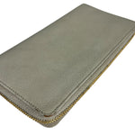 Balenciaga Grey Leather Moto Long Wallet