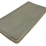 Balenciaga Grey Leather Moto Long Wallet