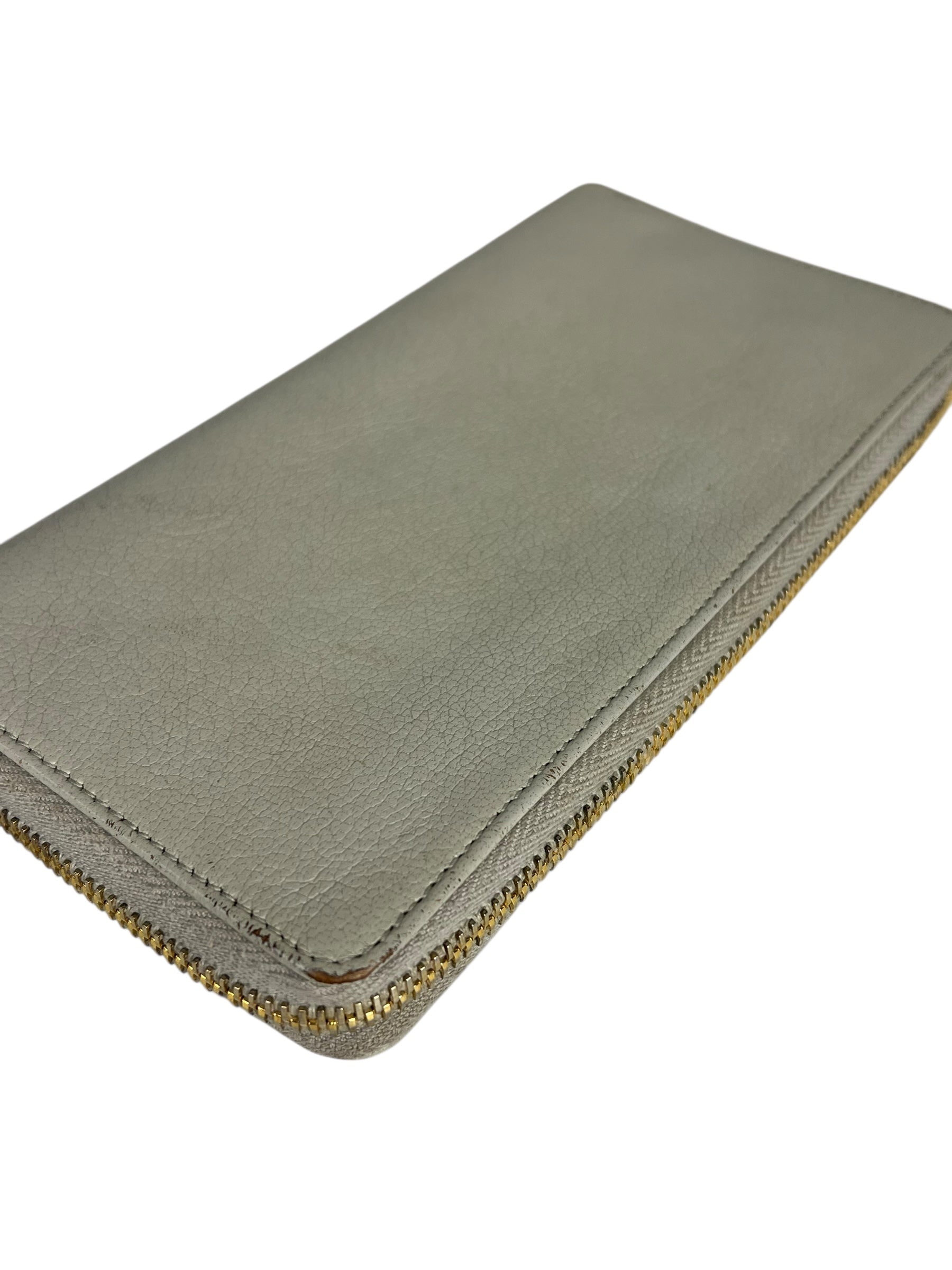 Balenciaga Grey Leather Moto Long Wallet