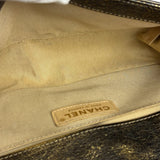 Chanel Metallic Dark Bronze Leather Old Medium Boy Flap Shoulder Bag