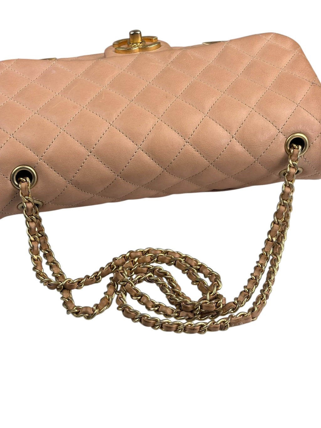 Chanel Blush Pink Quilted Lambskin Rock The Corner Flap Bag 2017
