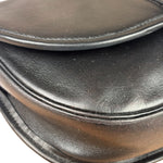 Christian Dior Vintage Black Leather Rounded Flap Bag