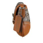 Coach Leather Trim Crystal Signature Jacquard Soho Pochette