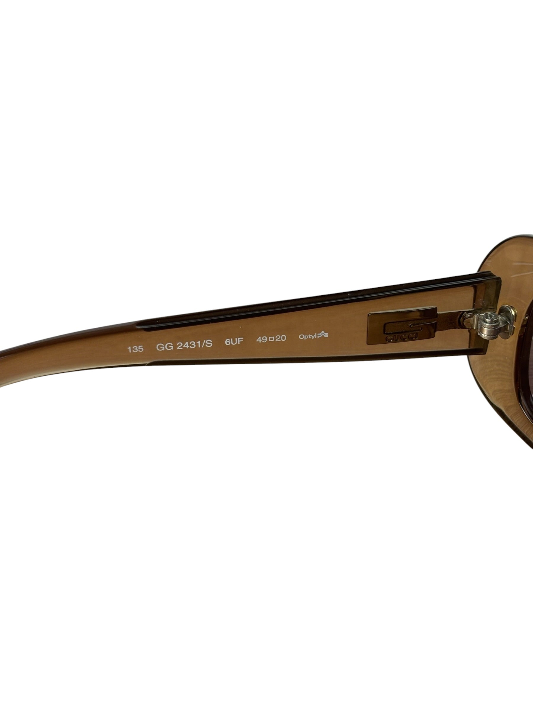 Gucci Translucent Grey Rectangular-Framed Sunglasses