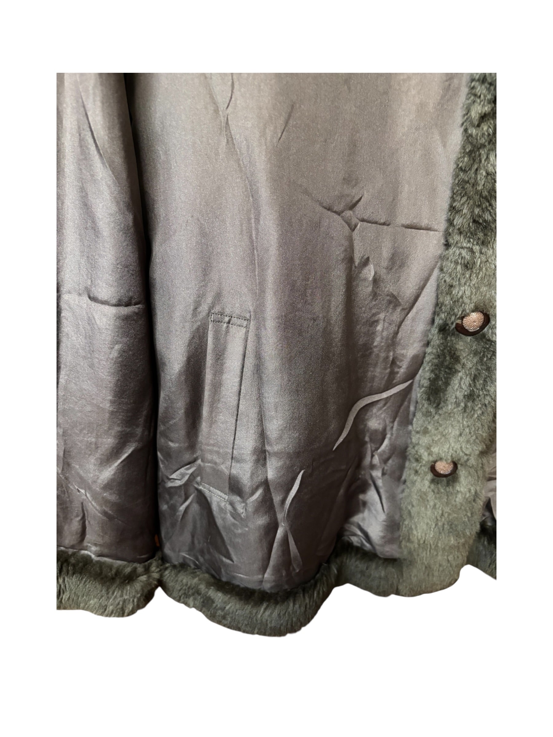 Flash Moonbat Brown Rabbit Fur Reversible Coat