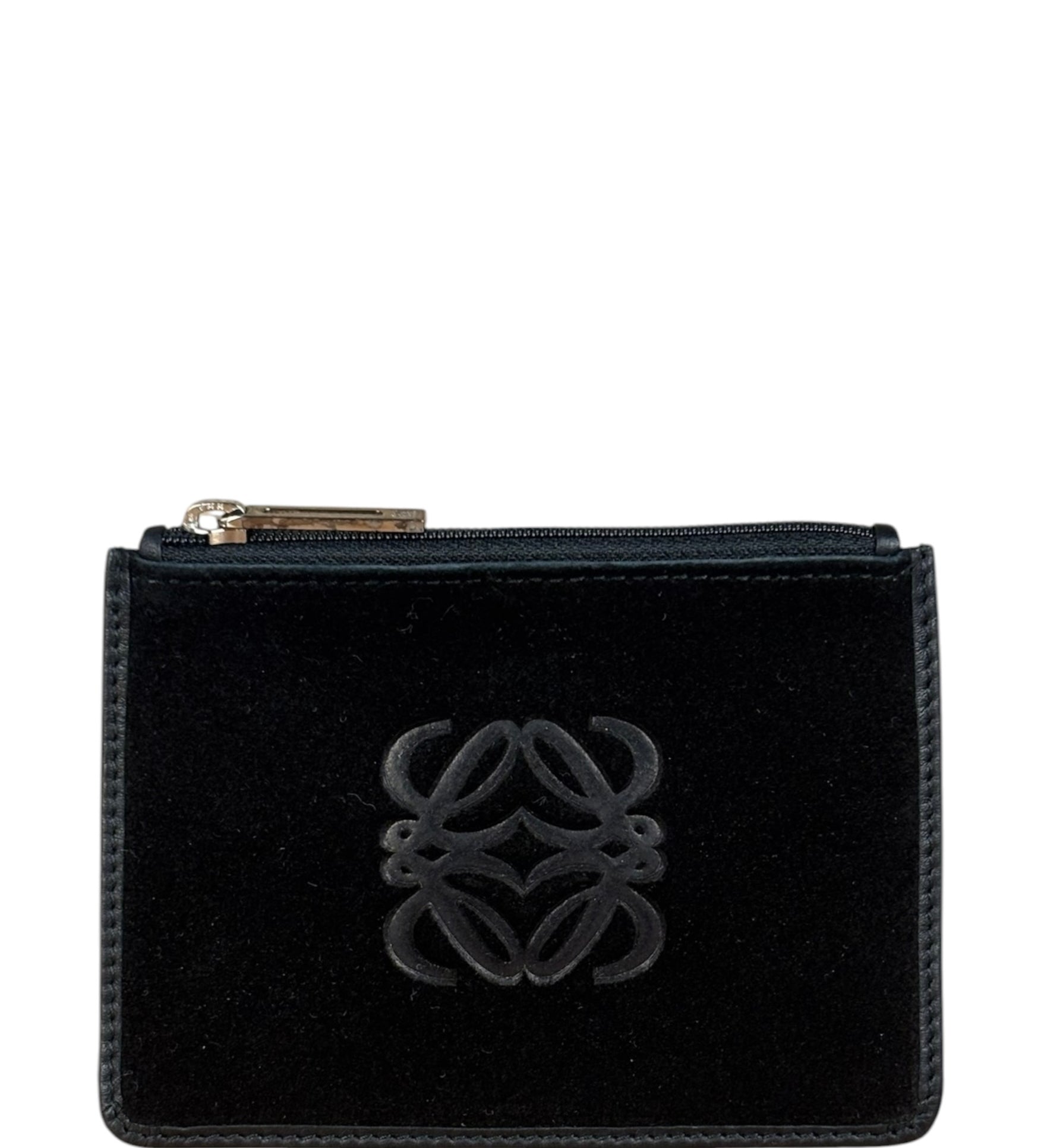 Loewe Black Anagram Suede Coin Cardholder/Pouch