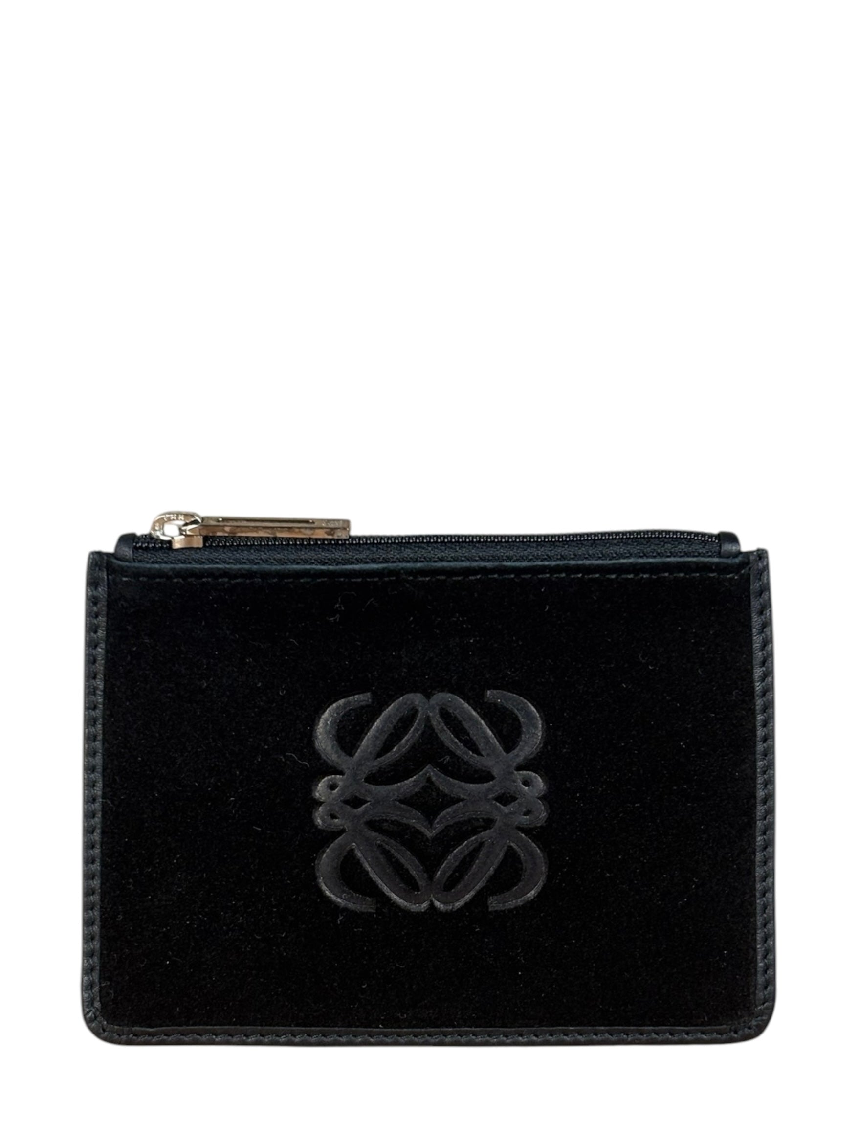 Loewe Black Anagram Suede Coin Cardholder/Pouch