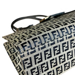 Fendi FF Buckle Navy Zucca Tote Handbag