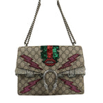 Gucci Beige GG Supreme Medium Dionysus Flap Bag
