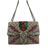 Gucci Beige GG Supreme Medium Dionysus Flap Bag