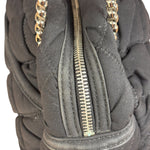 Chanel Black Quilted Satin Chain Shoulder Bag 2008