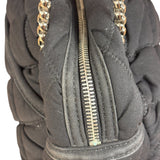 Chanel Black Quilted Satin Chain Shoulder Bag 2008