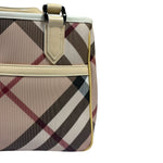Burberry Beige Nova Check Canvas Patent Leather Tote Bag