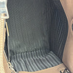Prada Neutral Taupe Glace Calf Twin Pocket Two-Way Tote