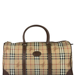 Burberry Beige/Brown Leather House Check Boston Bag