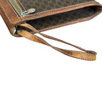 Celine Brown Leather Macadam Clutch