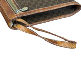 Celine Brown Leather Macadam Clutch