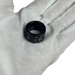 Chanel Vintage Black Resin CC Logo Band Ring
