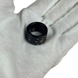 Chanel Vintage Black Resin CC Logo Band Ring