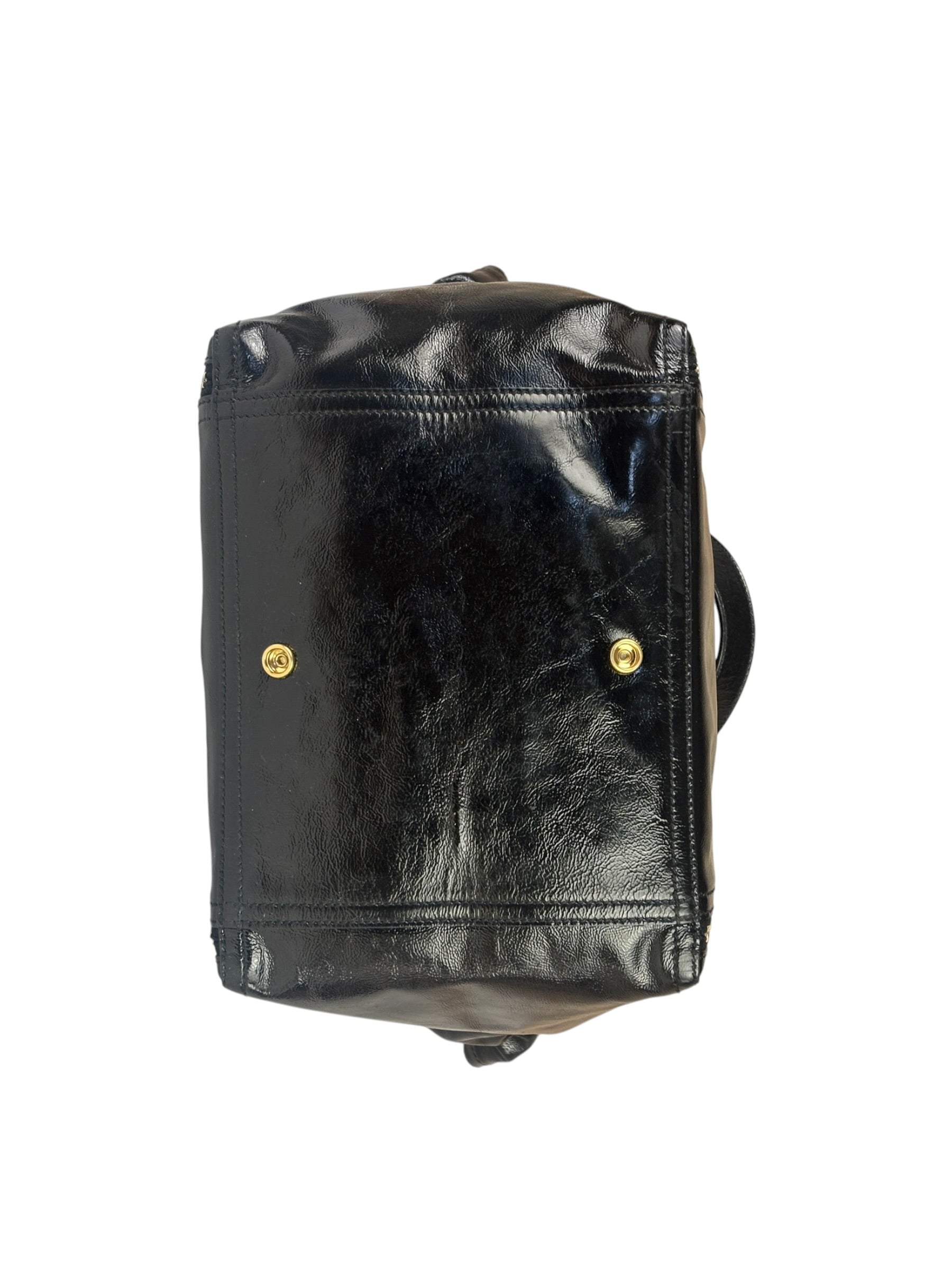 Yves Saint Laurent Black Patent Leather Downtown Tote